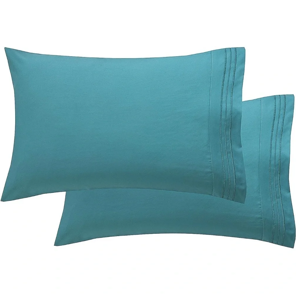 Elegant Comfort Teal King Pillowcase Set – Ultra Soft Microfiber, 2-Piece, NWT